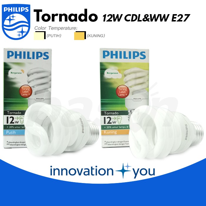 PHILIPS Tornado 12W | Lampu Spiral Hemat Energi | E27