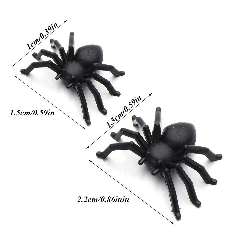20pcs Mainan Laba-Laba Hitam Bahan Plastik Untuk Dekorasi Halloween