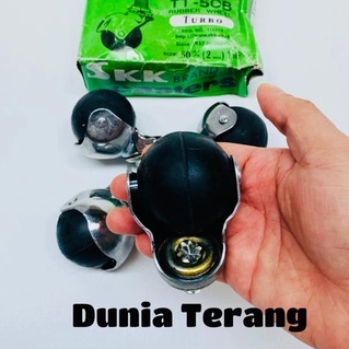 4 BIJI/1 SET - Roda Karet SKK TT - Roda SKK-TT50B Bulat Baut - Roda Kursi 50mm 2in - Roda Casters SKK Turbo Hijau