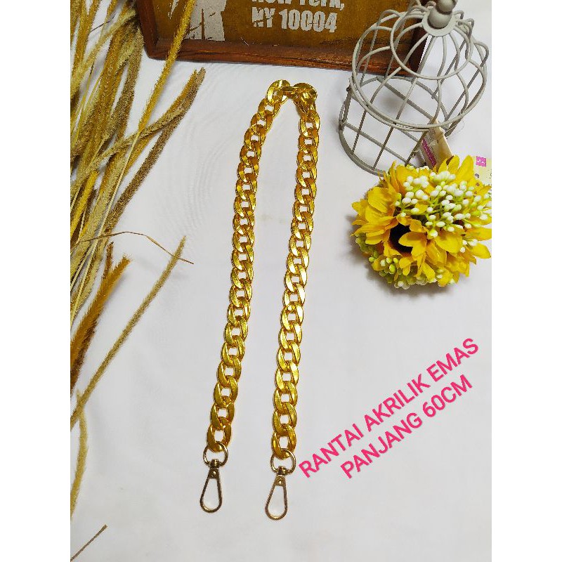 TALI MASKER/P3NGAIT HIJAB/KALUNG RANTAI AKRILIK EMAS 12