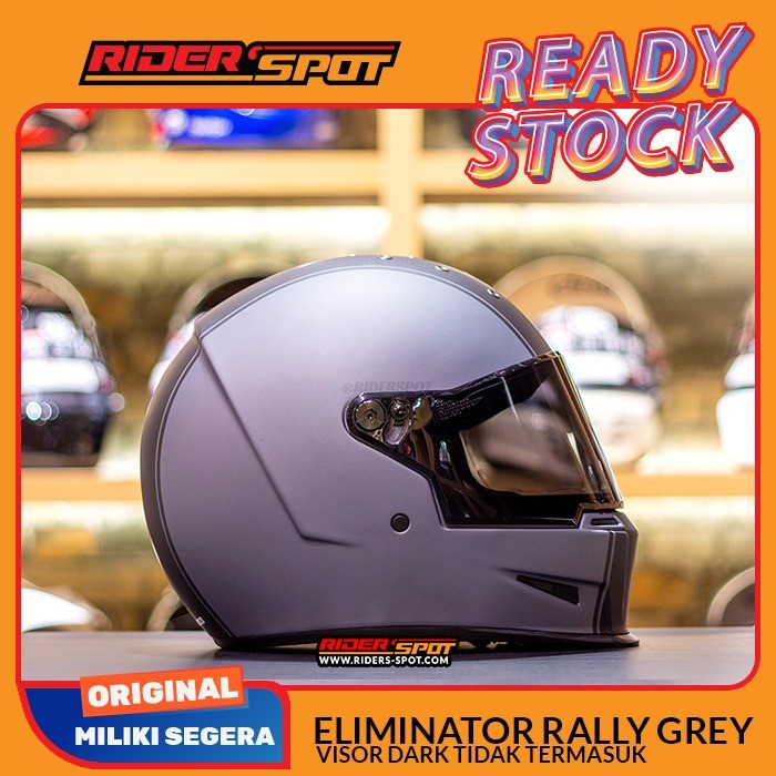 Helm Motor BELL Eliminator Rally Grey Full Face Retro Helmet US Original Touring