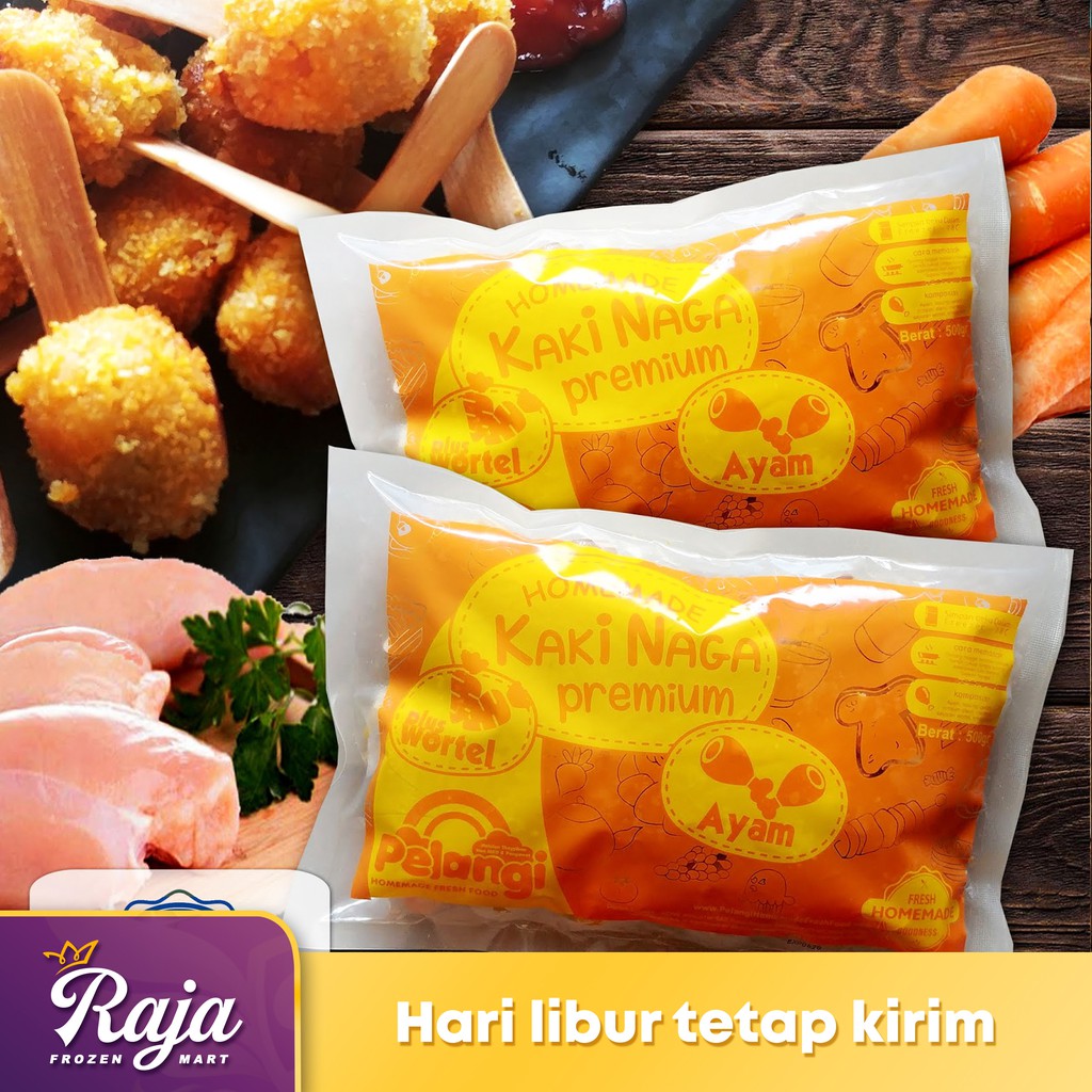 

Pelangi Kaki Naga Ayam Wortel 500gr / Makanan Beku / Frozen Food / Nugget / Kaki Naga / Kentang Beku