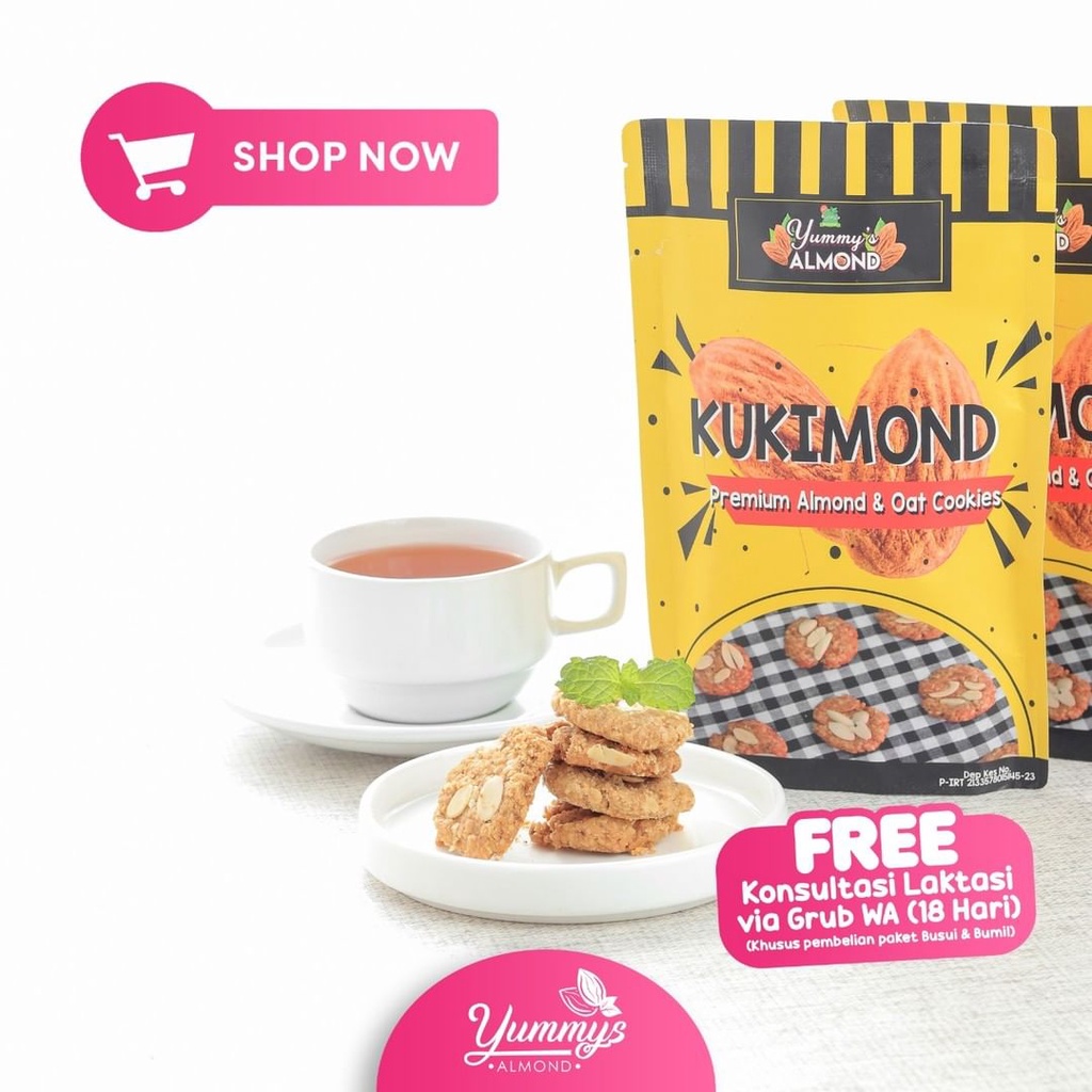 KUKIMOND Almond Oat Cookies / Kukis Kue Pelancar Asi Booster 180gr