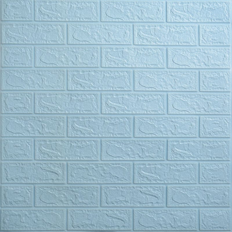 PROMO !! Bisa COD Wallpaper Sticker 3D Foam Anti Air Wallfoam Dinding Rumah Berkualitas(Seri A) Bata-BIRU SOFT