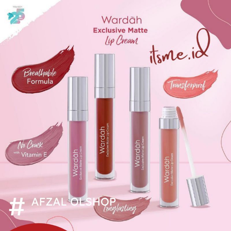 WARDAH EXCLUSIVE MATTE LIP CREAM | Lipstik Wardah Exclusive Matte Lip Cream