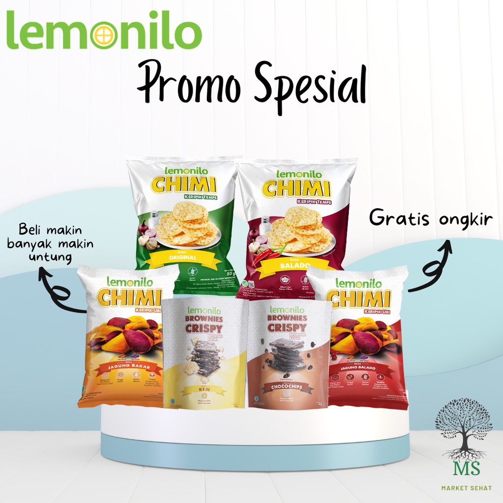 

LEMONILO Brownies Crispy Chocochips Keju Chimi Ubi Balado Jagung Bakar Keripik Tempe Original