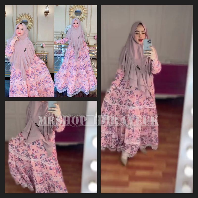 GAMIS SYARI  vintage flower premium by shellasaukia