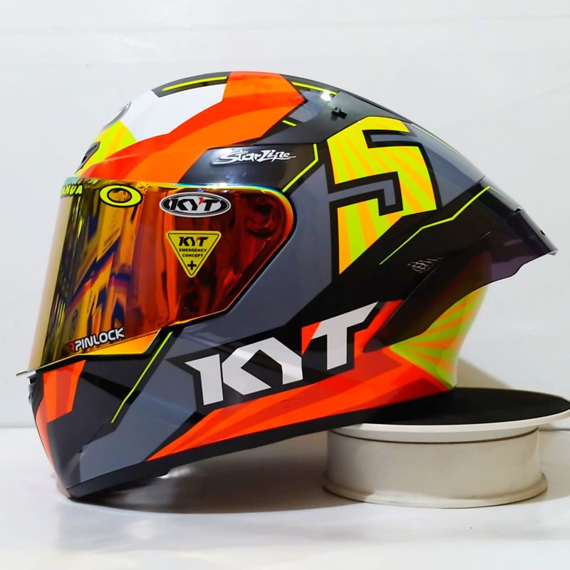Jual HELM KYT TT COURSE JAUME MASIA 2019 PAKET GANTENG VISOR IRIDIUM