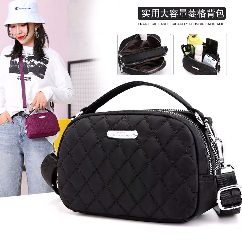 Tas Wanita Import Jinjing dan Selempang CHIBAO Mini CB796 796 Bordir Bahan Parasut Kualitas Super Hi