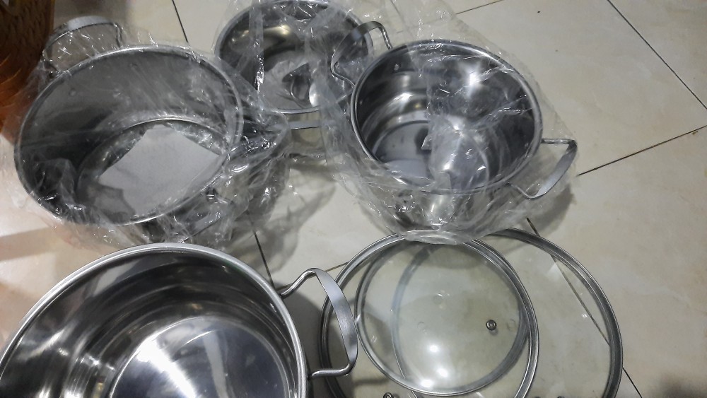 Welcook Panci Set Stainless Steel Kukus 8 Pcs