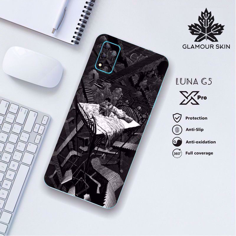*(Dapat2PCS)* LUNA X PRO (G5) Garskin Case/Stiker Protector Motif BLACK