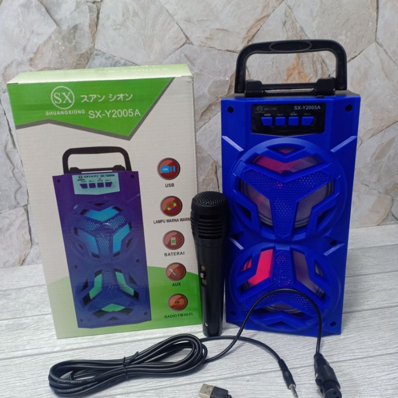 Speaker Bluetooth Portable SX Y2005A Bonus Michrophone Murah