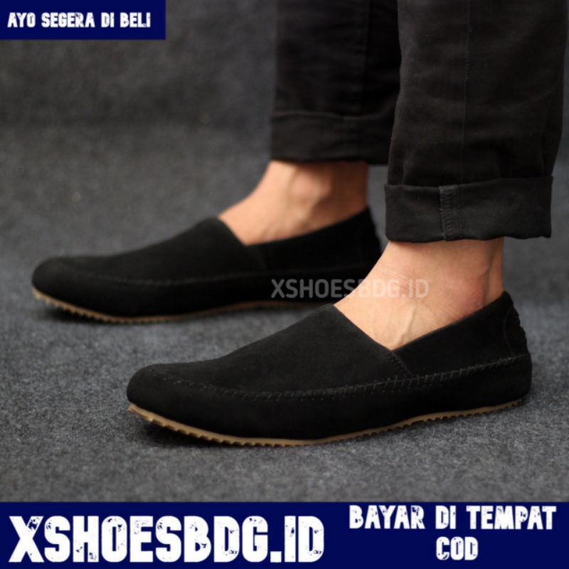 Sepatu Pria Casual Slip On Fhasion Formal Kulit Suede Kerja Kondangan