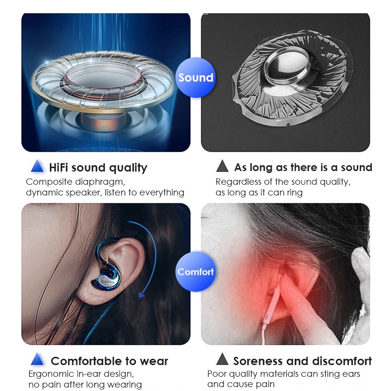 Headset Bass Beevo 9D Stereo Professional Earphones Noise Reduction HiFi 3.5MM Wired Earphone Gaming with Mic