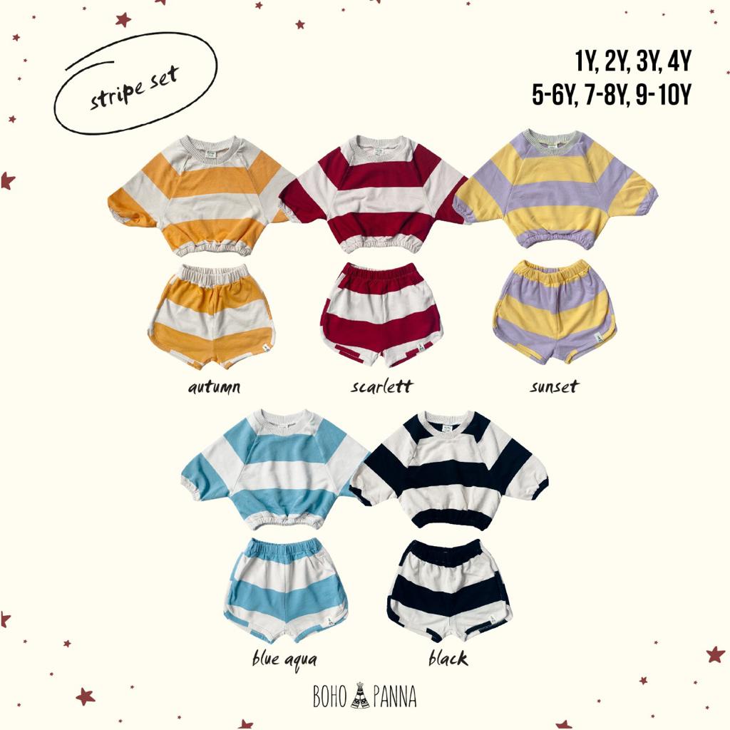 Bohopanna Stripe Set 1 - 10 Tahun Setelan Pendek Anak CBKS