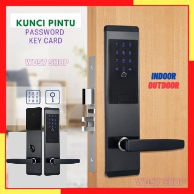 Gagang Handle Tarikan Pegangan Kunci Pintu Pintar Elektrik Pengunci Kamar Hotel Rumah Apartemen Kant