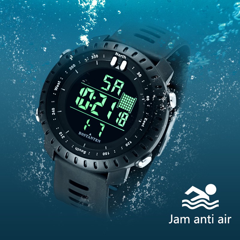 Original BOSTANTEN Jam Tangan Pria 2082 Jam Tangan Digital Tahan Air Premium Kekinian