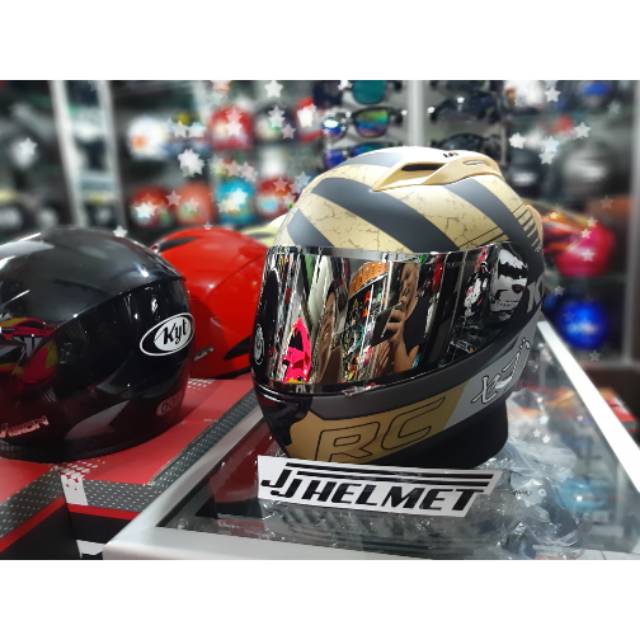 Kyt rc7 seri 17 black doff gold