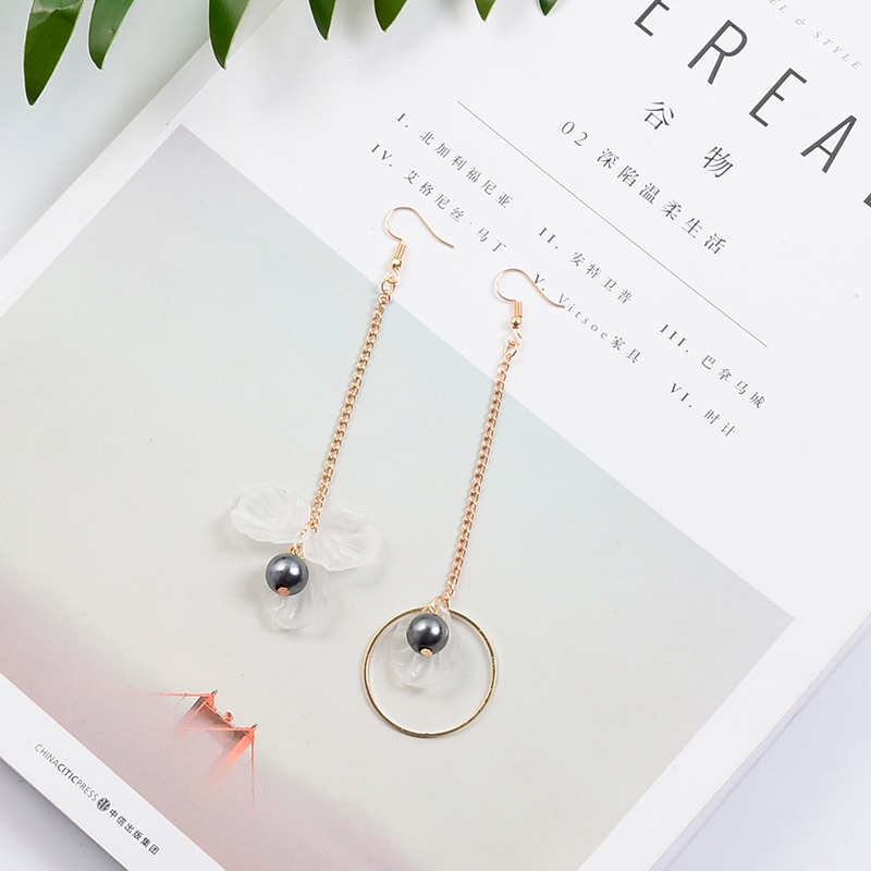 Anting Wanita Panjang Kelopak Bunga Casual Fashion Aksesoris - Anting Wanita-7