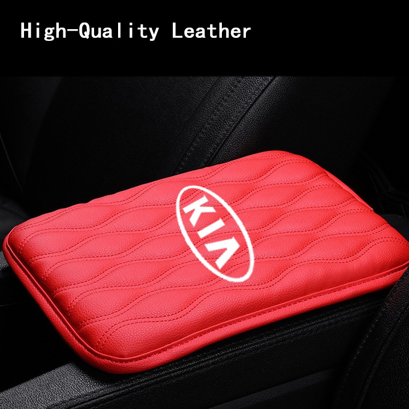 Car Armrest Pad Universal Leather Auto Center Console Box Cover Mat Automobiles Waterproof Armrest Protector Cushion For KIA Forte Spectra Sportage Rio Picanto Sorento K5 K3 Cerato Sephia Rondo Grand Carnival Seltos