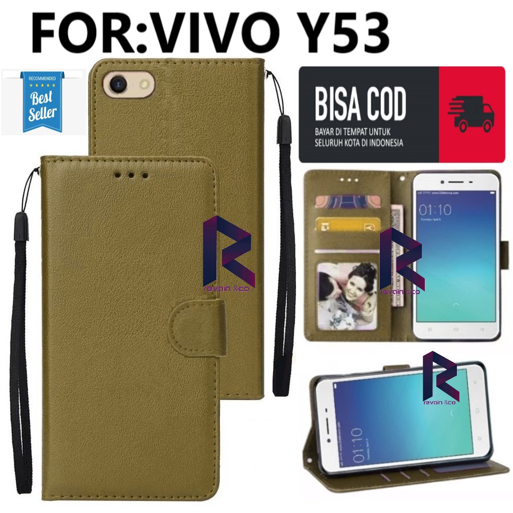 CASE VIVO Y53 FLIP WALLET LEATHER KULIT PREMIUM SARUNG BUKA TUTUP FLIP CASE VIVO Y53