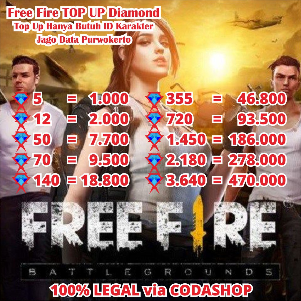 TOP UP FREE FIRE GAME DIAMOND Shopee Indonesia