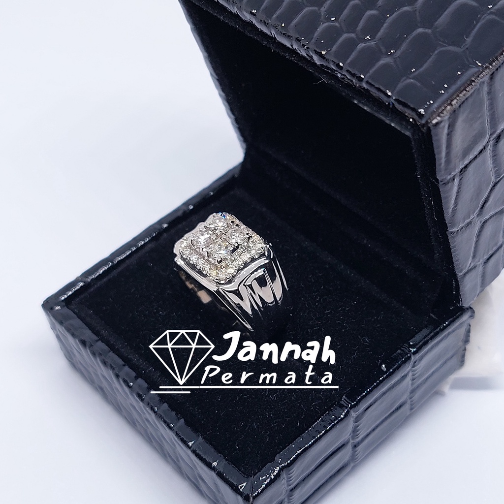 Cincin Berlian Pria Fashion Full Natural Berlian Banjar Murah Intan Perak Mewah
