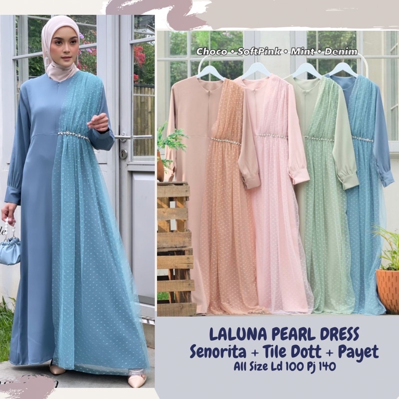 Laluna Tile Dress/Dress Tile Ld 100/Dress Tile Lebaran/Dress Kondangan/Dress Payet