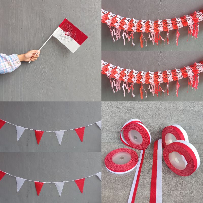 HIASAN MERAH PUTIH KEMERDEKAAN / BENDERA / PITA MERAH PUTIH