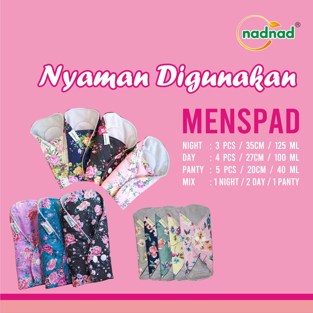 PROMO MENSPAD NADNAD  BELI 4 GRATIS 1 PEMBALUT KAIN CUCI ULANG BAHAN HALUS BISA COD