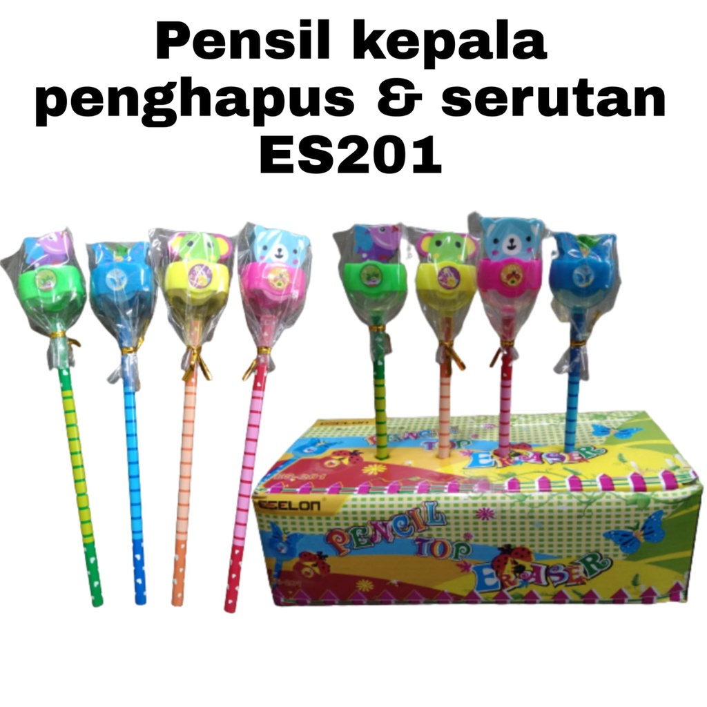 

LJK SHOP - PENSIL DENGAN KEPALA PENGHAPUS + SERUTAN 3IN1 ISI 1
