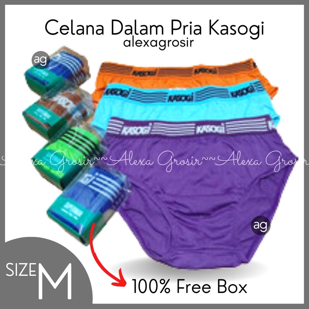 1pcs Celana Dalam Pria Kasogi Katun Lembut Size M L XL-Alexagrosir-