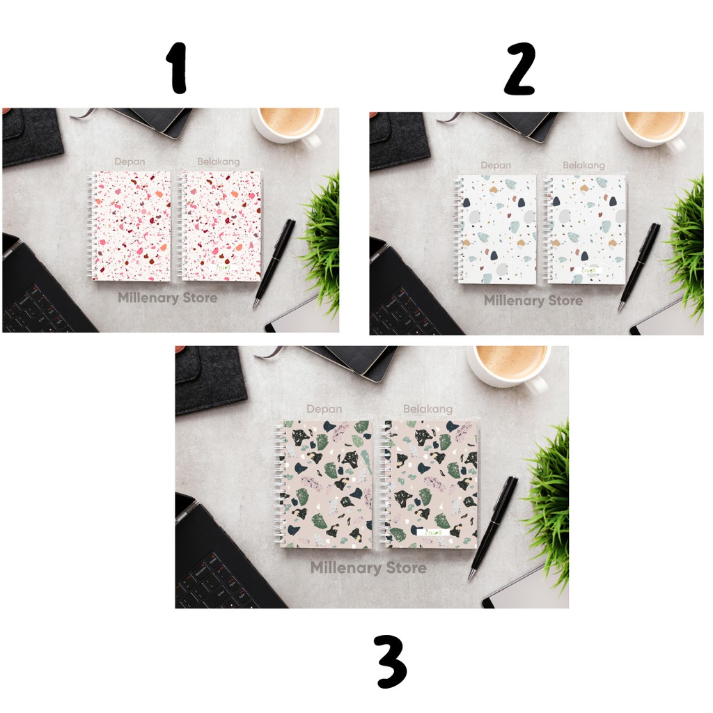 

[Millenary Store] Notebook A5 motif Marble isi 60 lembar