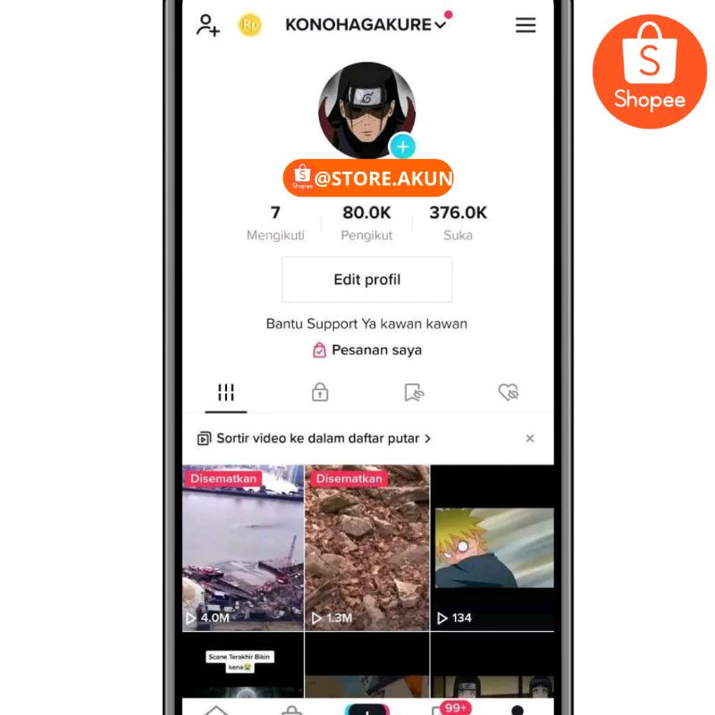 AKUN TIKTOK 80K FOLLOWERS