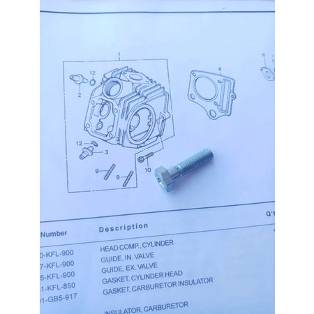 baut mesin boring head honda astrea grand  impresa legenda prima star original