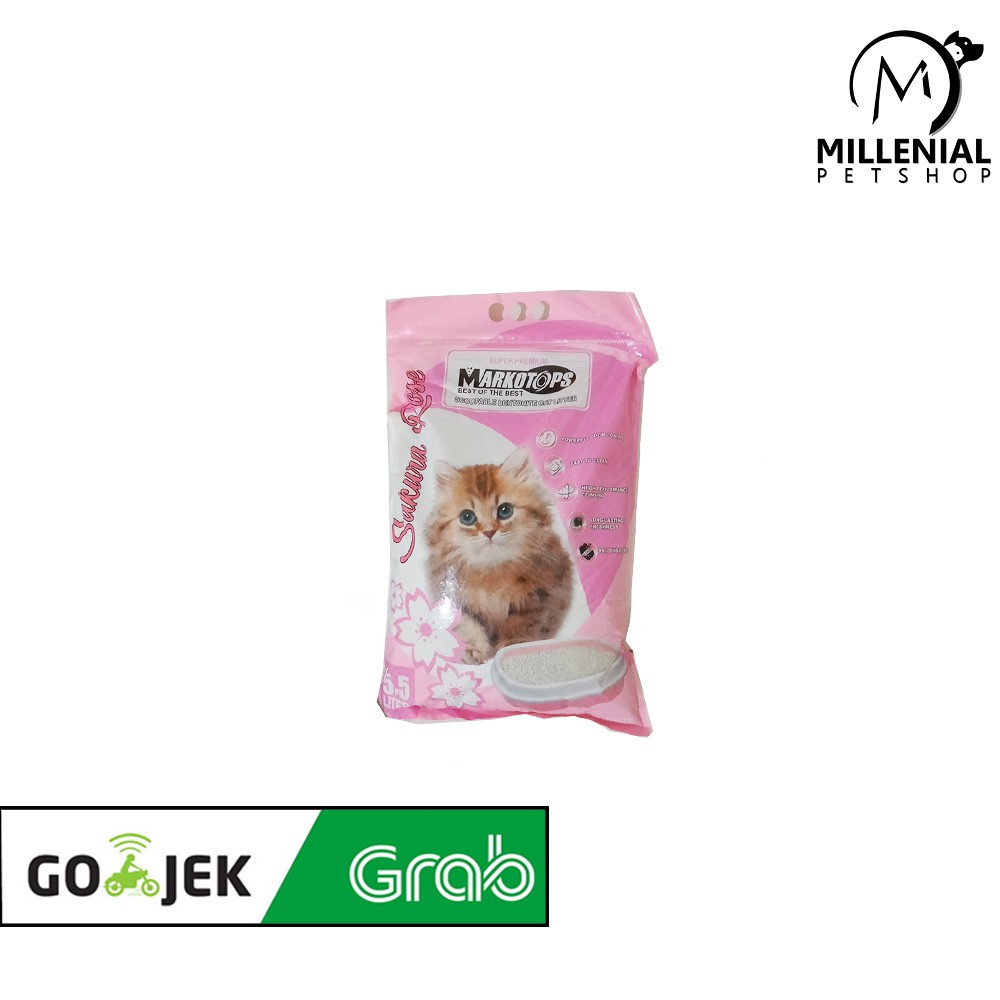 [GOSEND] Pasir Kucing Gumpal Wangi Markotop 5.5ltr Cat Sand 5.5 Ltr