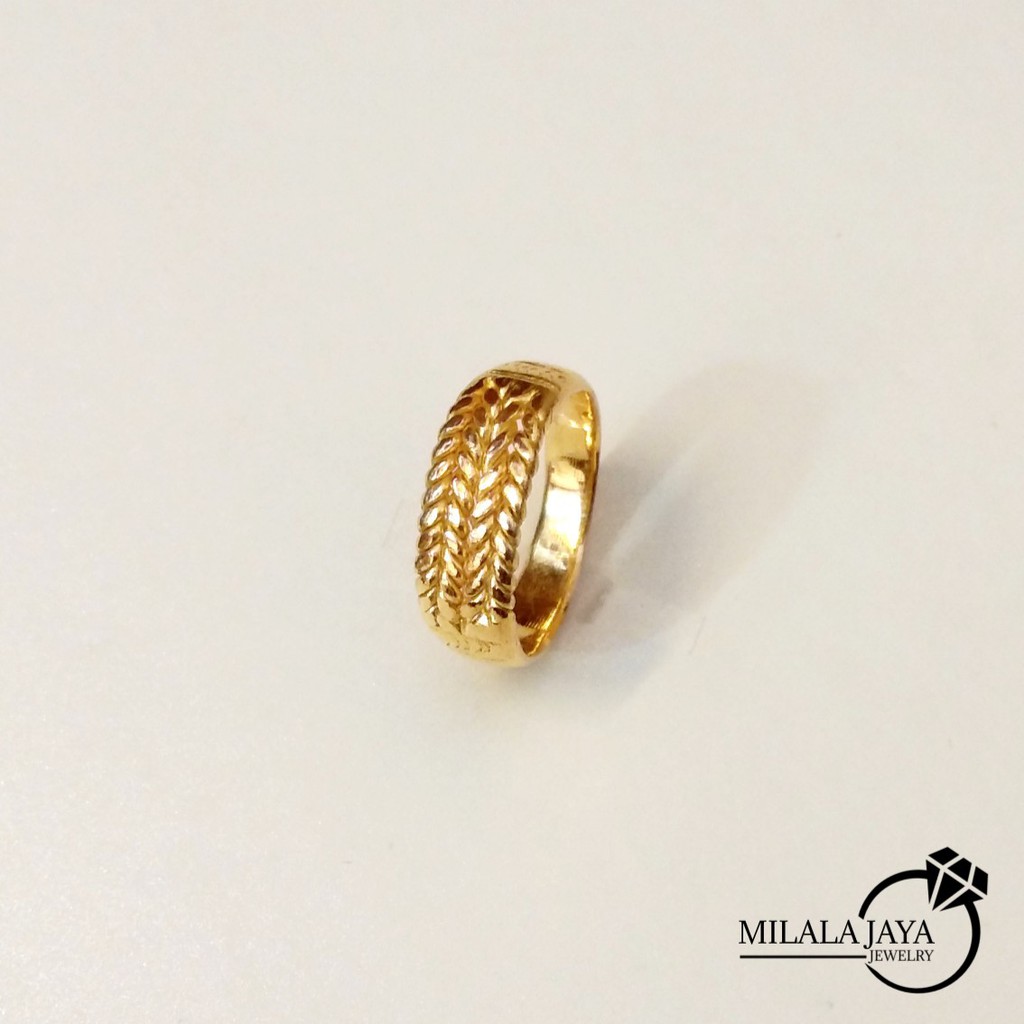 999 Cincin Emas Asli Kadar 999 99 9 24k Model Malige Balige Baris Empat Indonesia