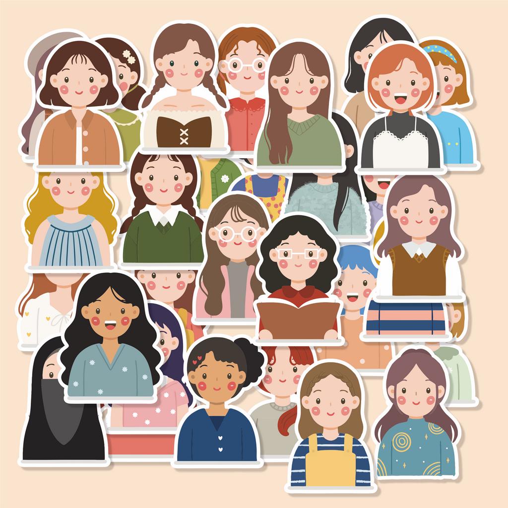 

( 50 pcs ) murah/ 50 pcs Random cetak stiker jurnal\stiker buku murah tema CUTE GIRL