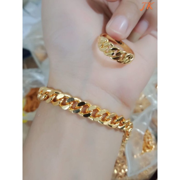 Fourfashion Gelang Tangan Rantai Polos Xuping Free Cincin Kekinian HH132