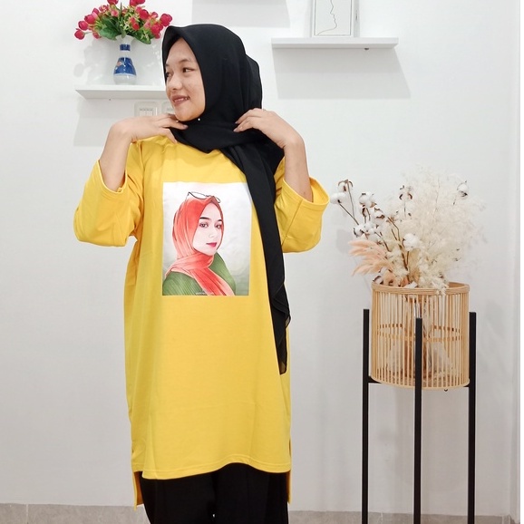 Hera tunik / Tunik babyterry lengan 3/4