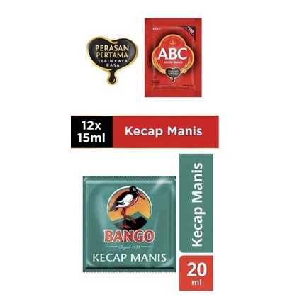 (12 sachet = 1 renceng) Kecap Manis BANGO 20ml / ABC 15ml