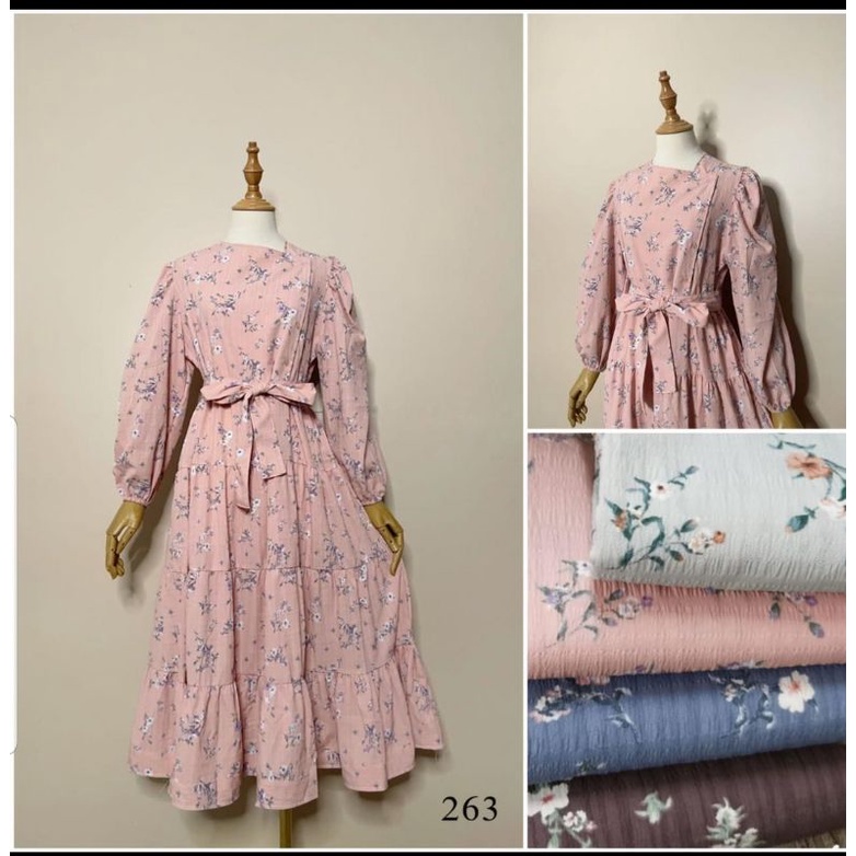 Midi Jadore bunga kancing samping