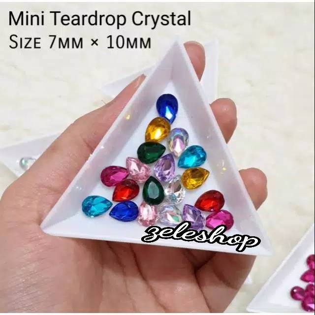 TEARDROP MINI CRYSTAL SIZE 7*10mm / HIASAN TASBIH DIGITAL/NAIL ART/DECOCASE