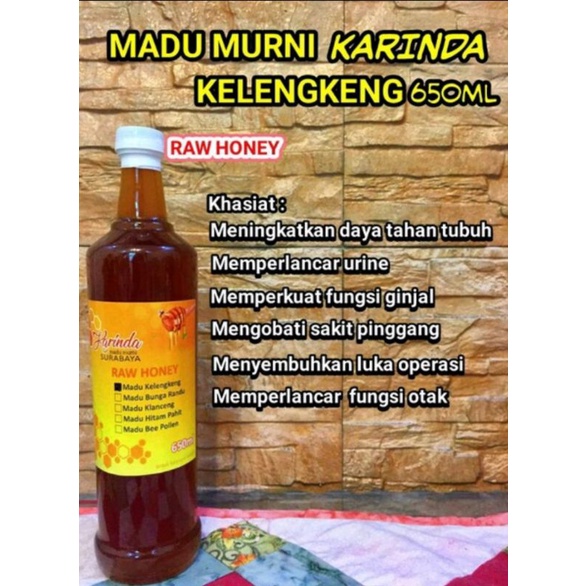 

madu murni karinda kelengkeng raw honey 650ml