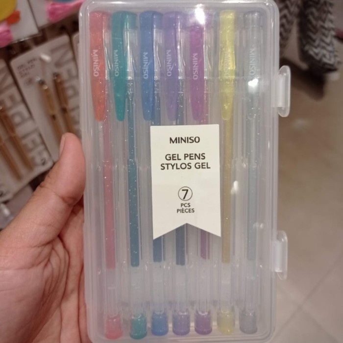 

Miniso Colored Gel Pens 7 pcs (Glitter) Bolpoin Gel Warna Glitter