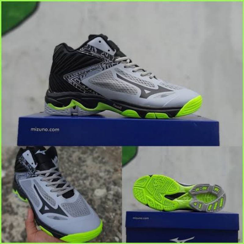 sepatu Mizuno man wlz Z5 Made in Vietnam / sepatu Mizuno 100% premium / sepatu volly / sepatu badbinton / sepatu pria / Mizuno man wlz Z5 mid grey black / sepatu running Mizuno / sepatu original / sepatu volly 100% / sepatu Mizuno man wlz Z5 original