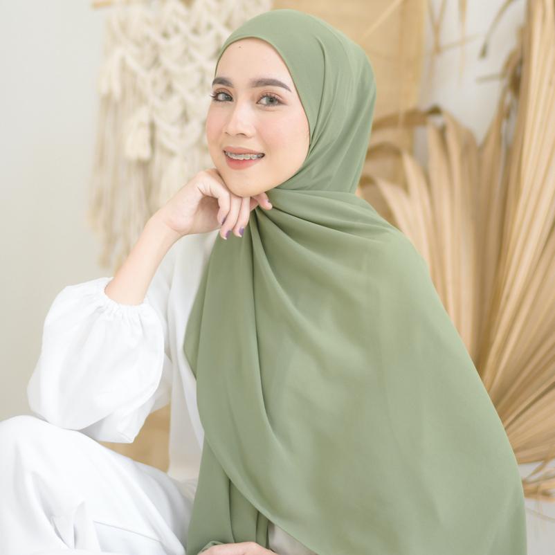 Lozy Hijab - [Defect] Bawal Shawl ( Hijab Pashmina )-Avocado