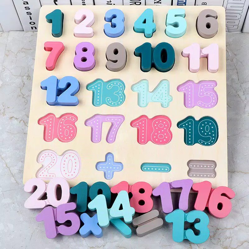 Ohye Chunky Puzzle Pastel Puzzle Alphabet Puzzle Angka Puzzle Alfabet Wooden Puzzle Anak Puzzle Kayu Jigsaw Puzzle 3D Mainan Edukasi Anak