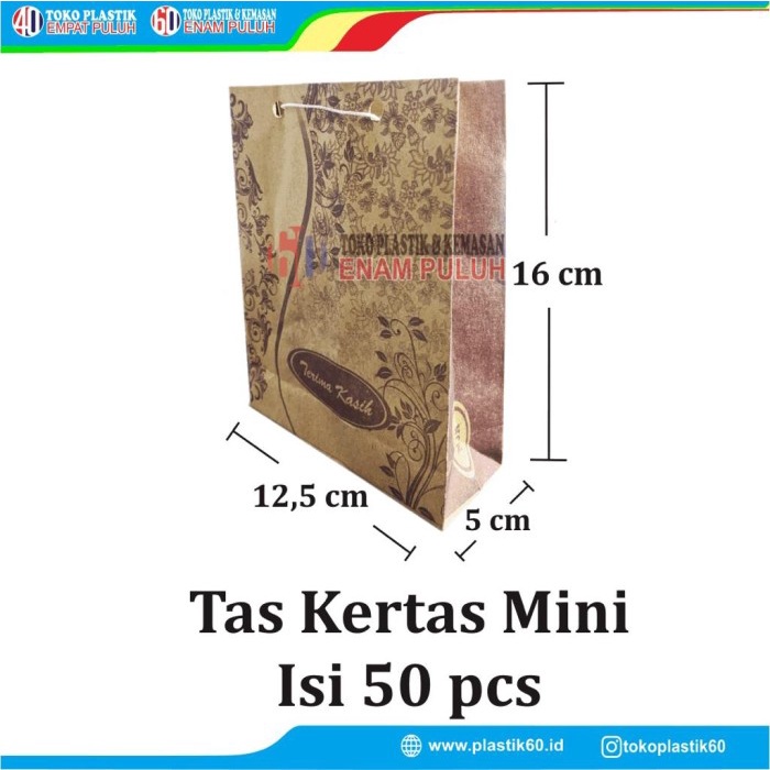 

TERLARIS Tas Kertas Mini isi 50 tenteng kecil wadah snack batik paper bag