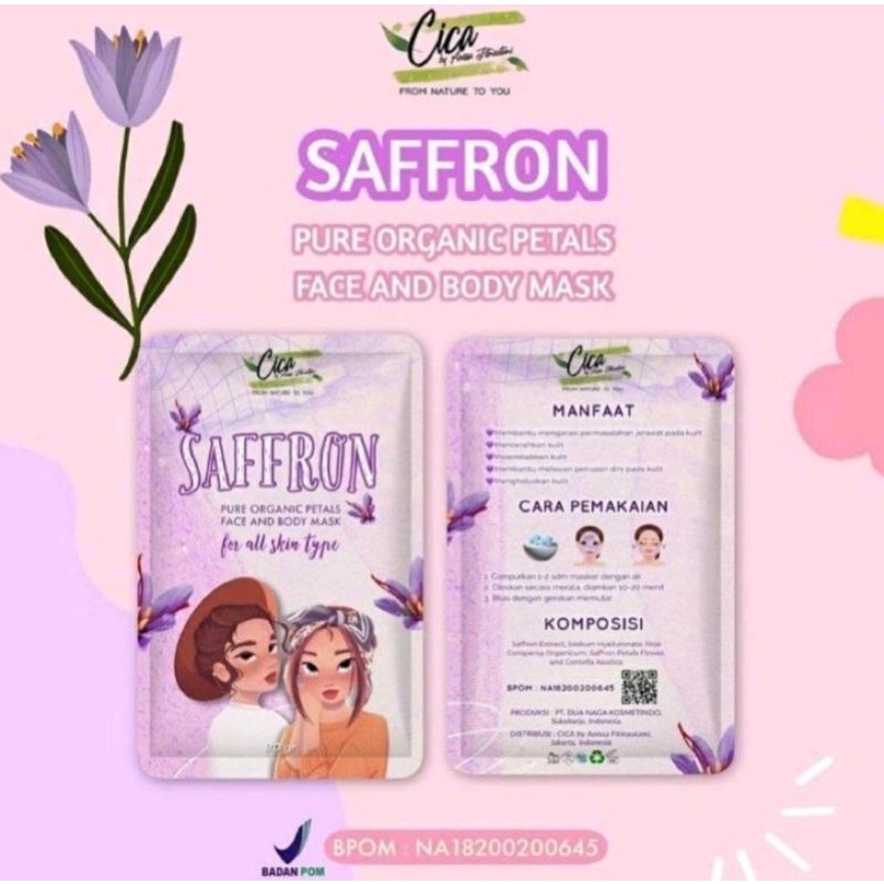 Saffron Pure Organic Petal And Body Mask @20 gr By Cica Nature